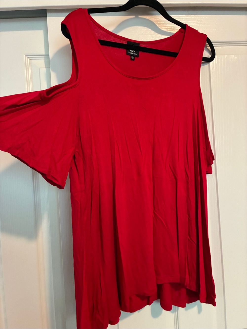 Babeau Bright Red Cold-Shoulder Tank Top